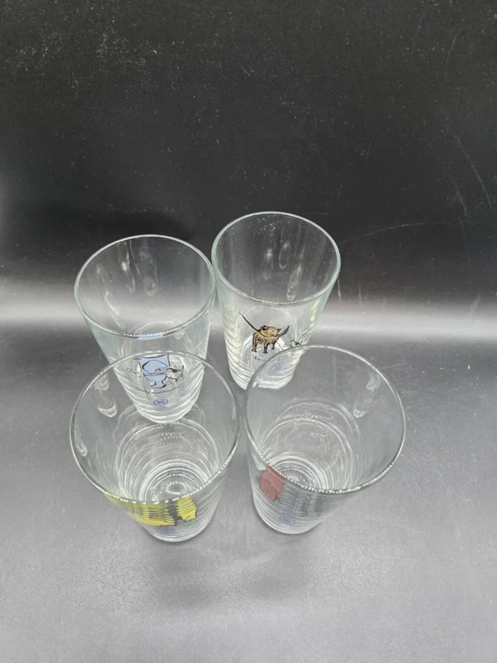 Bad Dog Wisdom Tall Drinking Glasses Set of 4 Whimsical Barware Canine Puppy